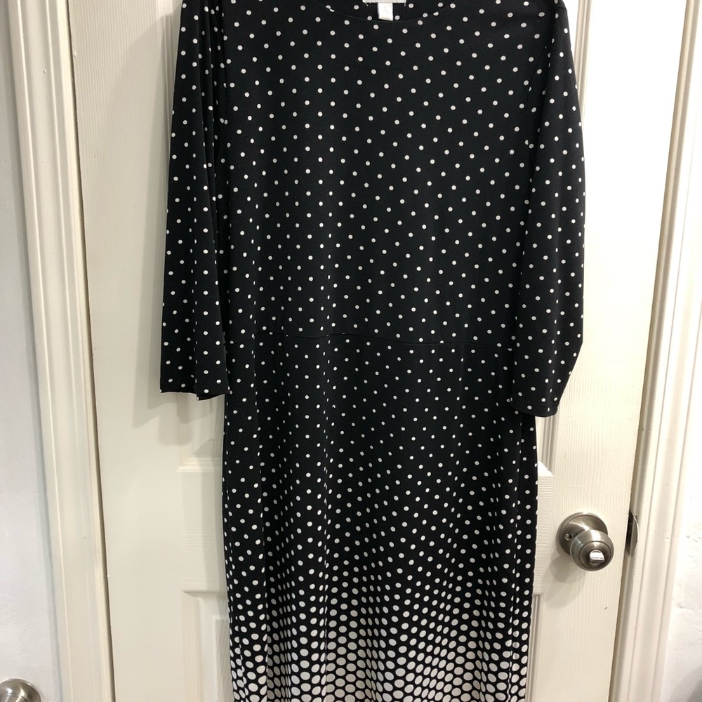 3/4 sleeve stretchy polka dot dress GUC